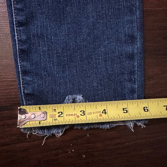 Paige dark wash Hoxton ankle raw hem skinny jeans size 25 - Picture 13 of 13